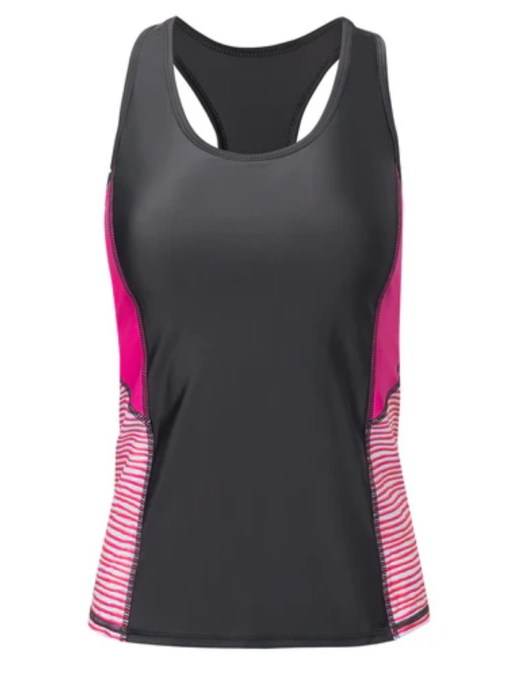 🌊👙⛱️🐚UV Skinz Women's Black & Pink Racerback Swim Tank Top
